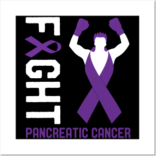 Fight Pancreatic Cancer Awareness Ribbon Month Day Survivor Posters and Art